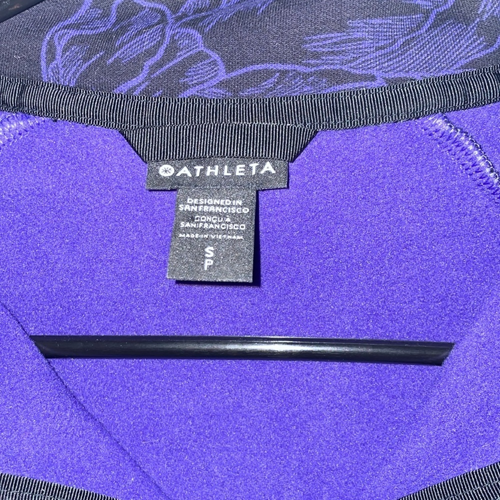 Athleta Purple/Black Jacket w/Hoodie- Small - Picture 5 of 6
